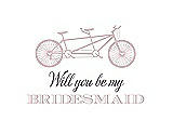 Front View Thumbnail - Ice Pink & Aubergine Will You Be My Bridesmaid Card - Bike