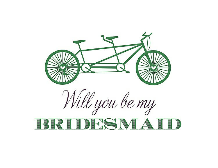 Front View - Ivy & Aubergine Will You Be My Bridesmaid Card - Bike