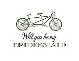 Front View Thumbnail - Kiwi & Aubergine Will You Be My Bridesmaid Card - Bike