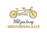 Front View Thumbnail - Mango & Aubergine Will You Be My Bridesmaid Card - Bike