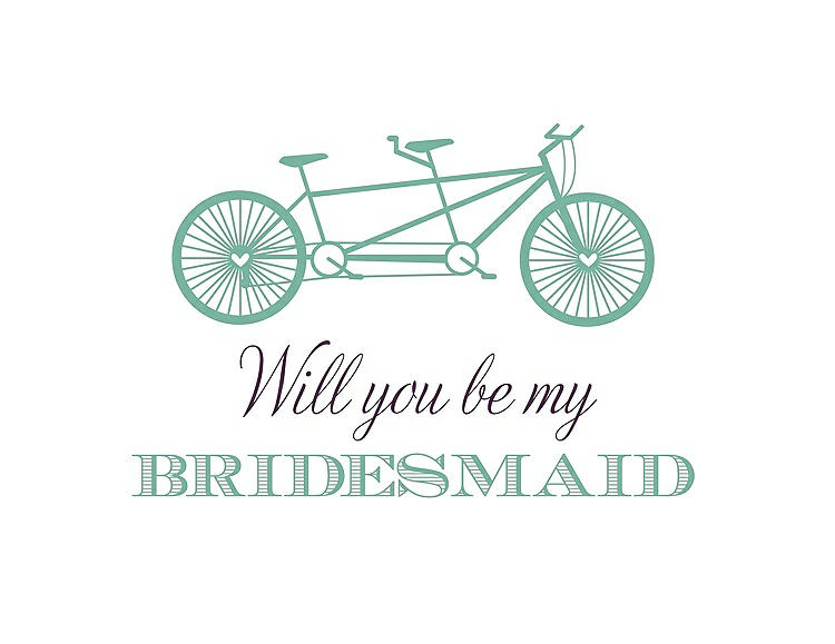 Front View - Meadow & Aubergine Will You Be My Bridesmaid Card - Bike