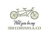 Front View Thumbnail - Mint & Aubergine Will You Be My Bridesmaid Card - Bike