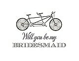 Front View Thumbnail - Mocha & Aubergine Will You Be My Bridesmaid Card - Bike