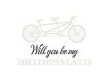 Front View Thumbnail - Marshmallow & Aubergine Will You Be My Bridesmaid Card - Bike