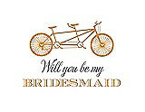 Front View Thumbnail - Orange Crush & Aubergine Will You Be My Bridesmaid Card - Bike