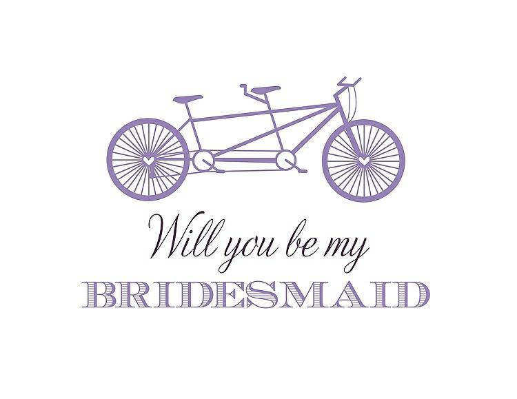 Front View - Pansy & Aubergine Will You Be My Bridesmaid Card - Bike