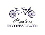 Front View Thumbnail - Pansy & Aubergine Will You Be My Bridesmaid Card - Bike