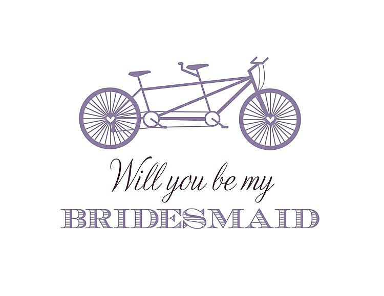 Front View - Passion & Aubergine Will You Be My Bridesmaid Card - Bike