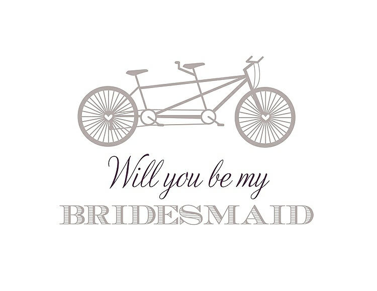 Front View - Pebble Beach & Aubergine Will You Be My Bridesmaid Card - Bike