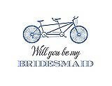 Front View Thumbnail - Periwinkle - PANTONE Serenity & Aubergine Will You Be My Bridesmaid Card - Bike