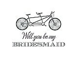 Front View Thumbnail - Pewter & Aubergine Will You Be My Bridesmaid Card - Bike