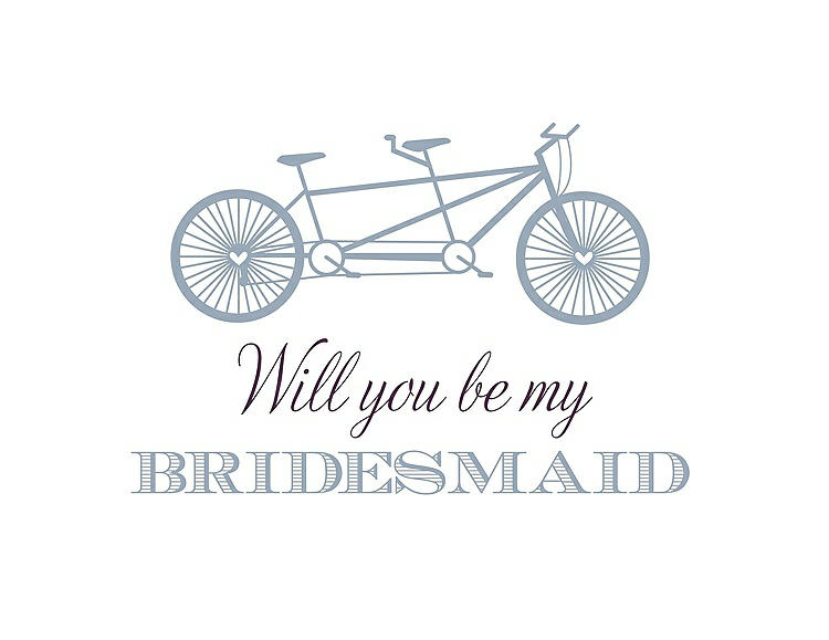 Front View - Platinum & Aubergine Will You Be My Bridesmaid Card - Bike