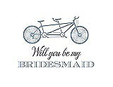 Front View Thumbnail - Platinum & Aubergine Will You Be My Bridesmaid Card - Bike