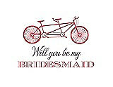 Front View Thumbnail - Papaya & Aubergine Will You Be My Bridesmaid Card - Bike