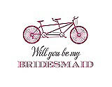 Front View Thumbnail - Pretty In Pink & Aubergine Will You Be My Bridesmaid Card - Bike