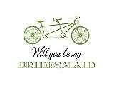 Front View Thumbnail - Pistachio & Aubergine Will You Be My Bridesmaid Card - Bike