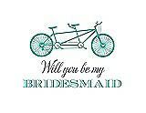 Front View Thumbnail - Pantone Turquoise & Aubergine Will You Be My Bridesmaid Card - Bike