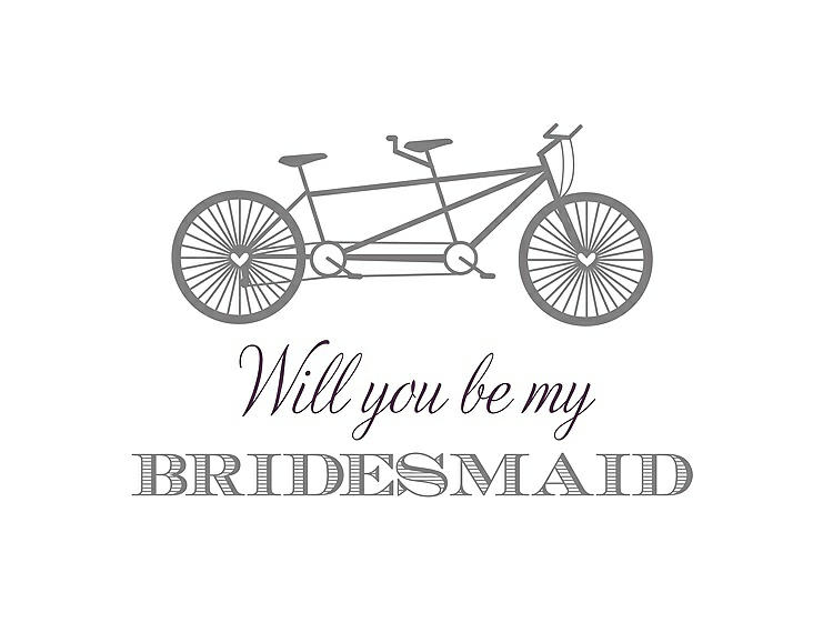 Front View - Quarry & Aubergine Will You Be My Bridesmaid Card - Bike