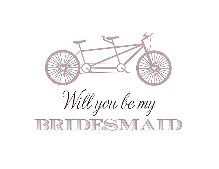Front View - Quartz & Aubergine Will You Be My Bridesmaid Card - Bike