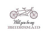 Front View Thumbnail - Quartz & Aubergine Will You Be My Bridesmaid Card - Bike