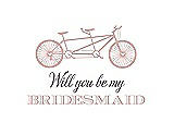 Front View Thumbnail - Rose - PANTONE Rose Quartz & Aubergine Will You Be My Bridesmaid Card - Bike