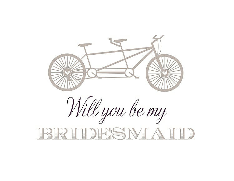 Front View - Sand & Aubergine Will You Be My Bridesmaid Card - Bike