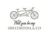 Front View Thumbnail - Sand & Aubergine Will You Be My Bridesmaid Card - Bike