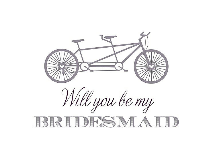 Front View - Shadow & Aubergine Will You Be My Bridesmaid Card - Bike