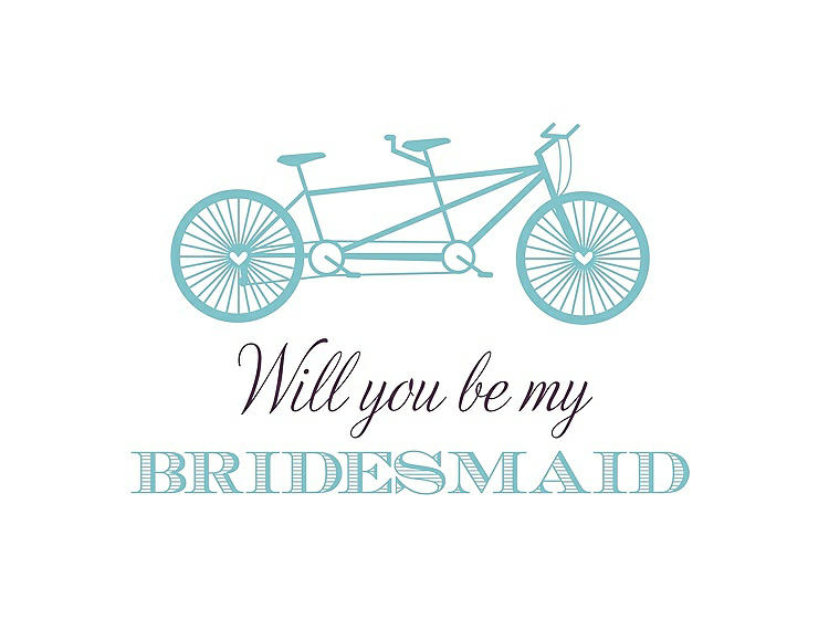 Front View - Spa & Aubergine Will You Be My Bridesmaid Card - Bike
