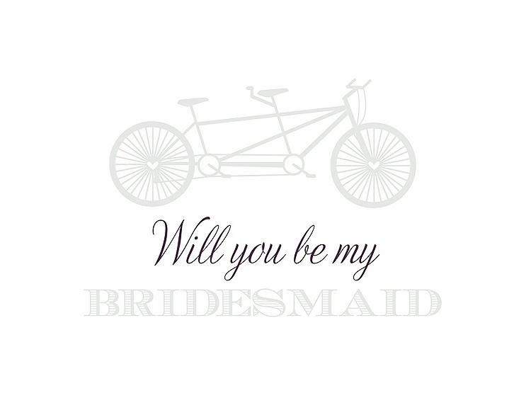 Front View - Starlight & Aubergine Will You Be My Bridesmaid Card - Bike