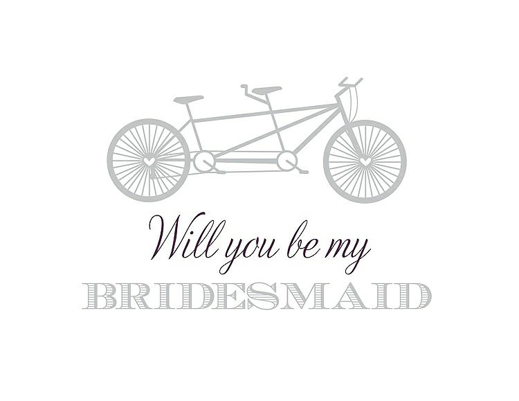 Front View - Sterling & Aubergine Will You Be My Bridesmaid Card - Bike