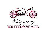 Front View Thumbnail - Strawberry & Aubergine Will You Be My Bridesmaid Card - Bike