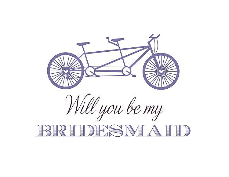 Front View - Tahiti & Aubergine Will You Be My Bridesmaid Card - Bike