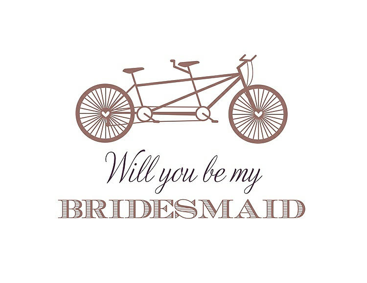 Front View - Toffee & Aubergine Will You Be My Bridesmaid Card - Bike