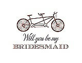 Front View Thumbnail - Toffee & Aubergine Will You Be My Bridesmaid Card - Bike