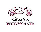 Front View Thumbnail - Tutti Frutti & Aubergine Will You Be My Bridesmaid Card - Bike