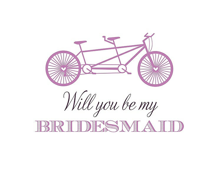 Front View - Tulip & Aubergine Will You Be My Bridesmaid Card - Bike