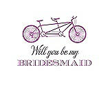Front View Thumbnail - Tulip & Aubergine Will You Be My Bridesmaid Card - Bike