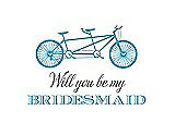 Front View Thumbnail - Turquoise & Aubergine Will You Be My Bridesmaid Card - Bike