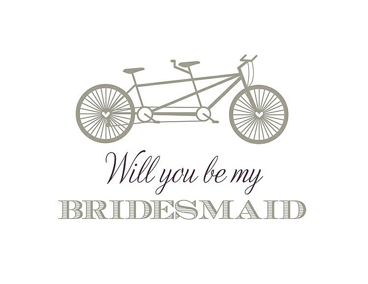 Front View - Twig & Aubergine Will You Be My Bridesmaid Card - Bike