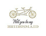 Front View Thumbnail - Venetian Gold & Aubergine Will You Be My Bridesmaid Card - Bike