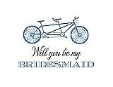Front View Thumbnail - Windsor Blue & Aubergine Will You Be My Bridesmaid Card - Bike