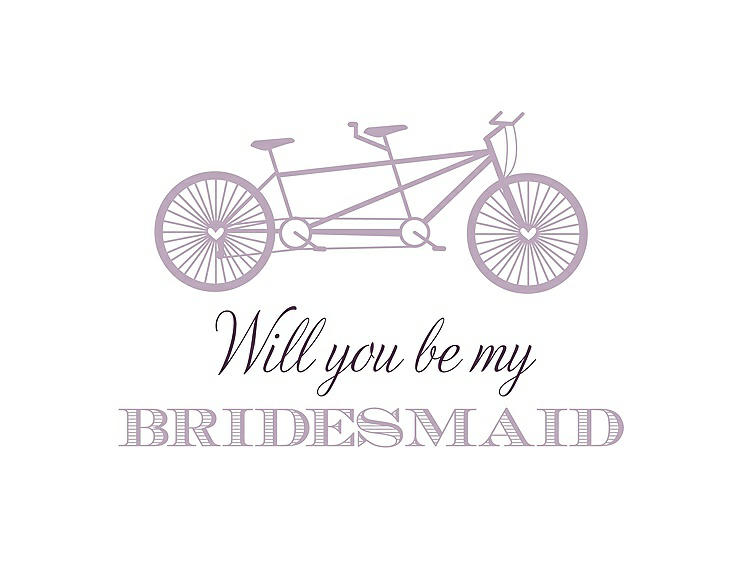 Front View - Wood Violet & Aubergine Will You Be My Bridesmaid Card - Bike