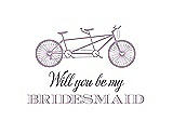 Front View Thumbnail - Wood Violet & Aubergine Will You Be My Bridesmaid Card - Bike