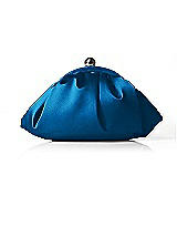 Front View Thumbnail - Cerulean Gathered Satin Clutch