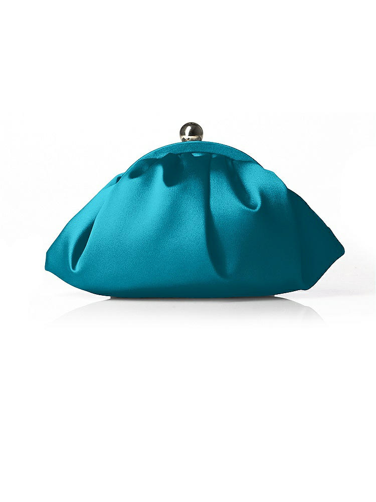 Front View - Oasis Gathered Satin Clutch