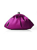 Front View Thumbnail - Persian Plum Gathered Satin Clutch
