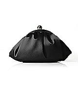 Front View Thumbnail - Black Gathered Satin Clutch