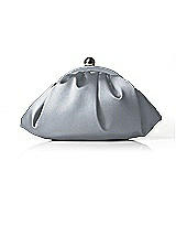 Front View Thumbnail - Platinum Gathered Satin Clutch