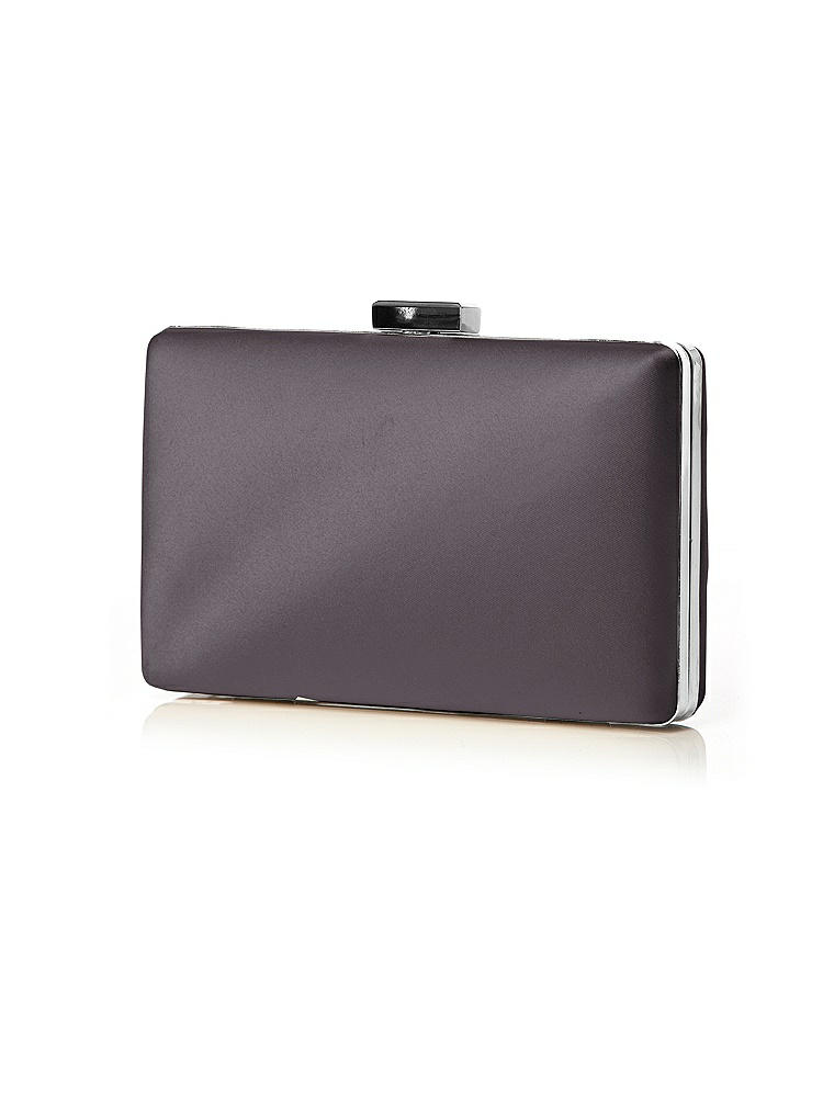 Front View - Stormy Matte Satin Pill Box Clutch